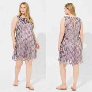 NWT: Torrid Purple/Lilac Mini Sequin Shift Dress, Size 1X